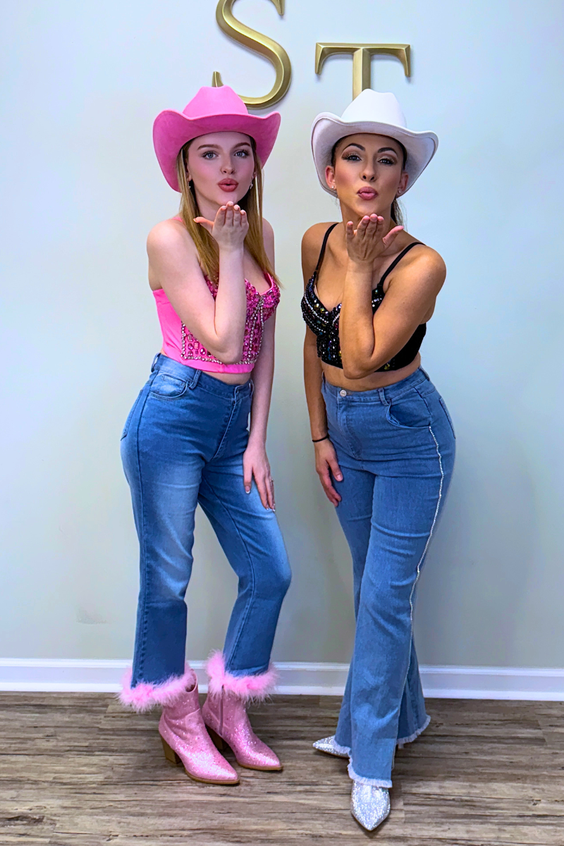 Shine Bright, Sparkle Bold Rhinestone Bustier (Black Mix)