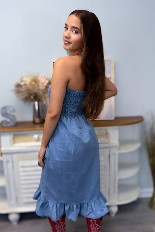 Blue Skies Convertible Dress-2-Skirt