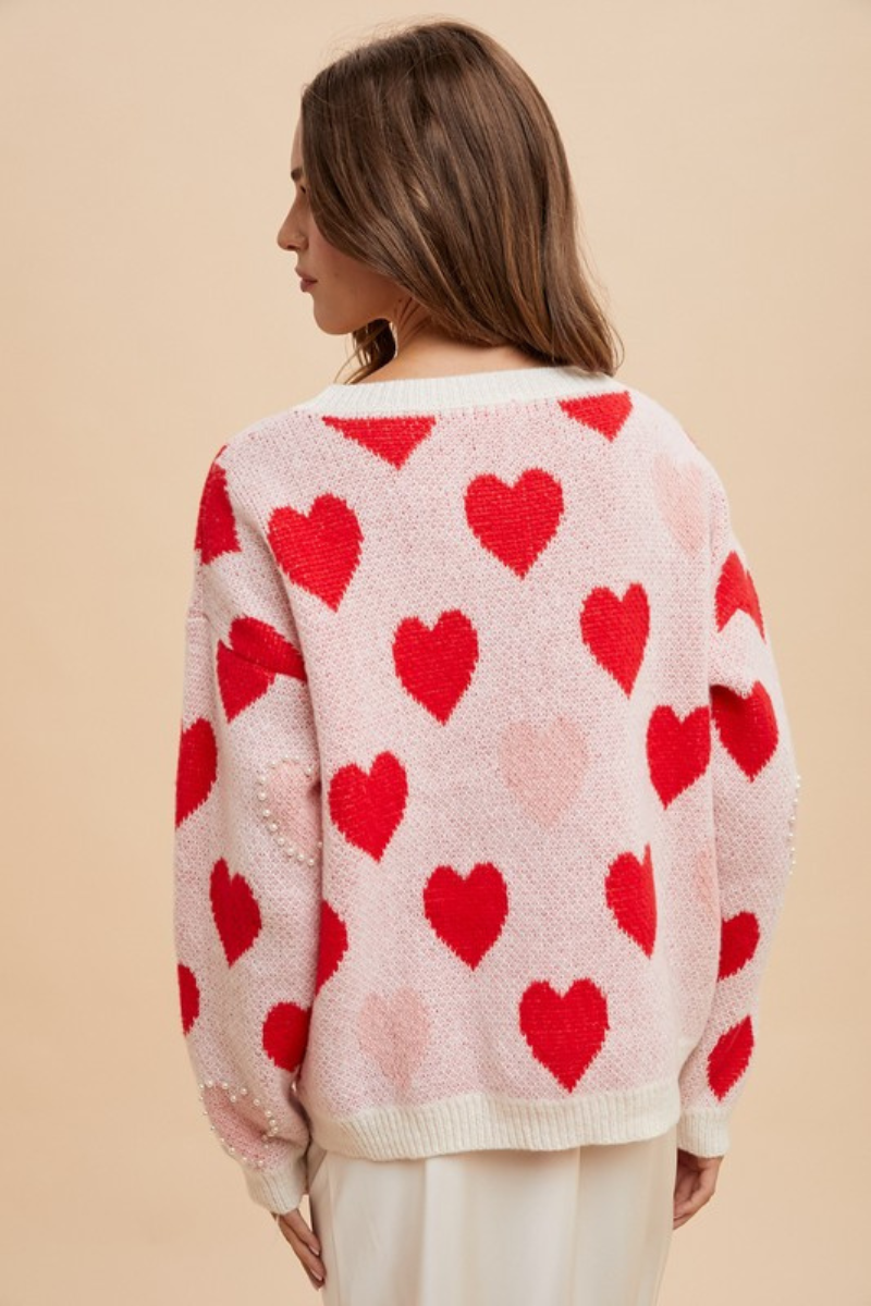Heart of Class Pearl Detail Sweater