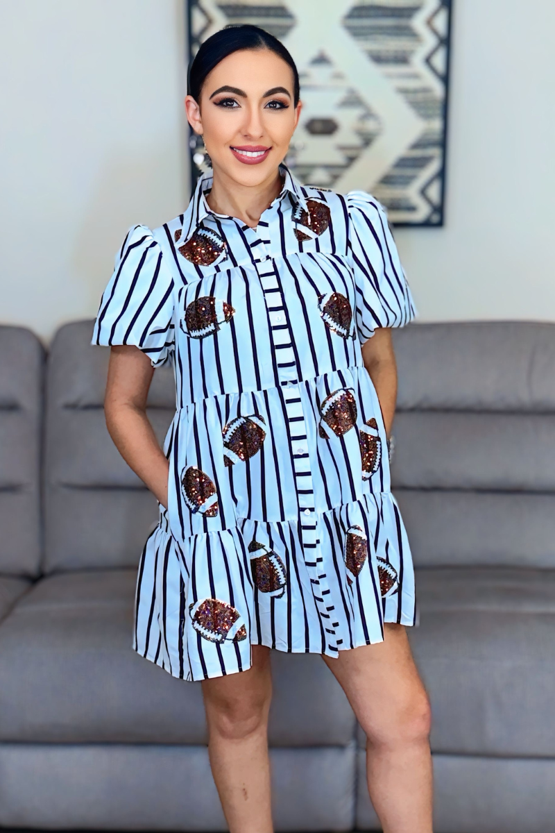 Game-Day-Glam Sequin Football Dress