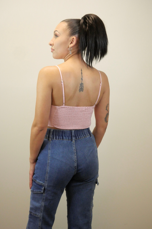 Lacie Halter Crop Top (Pink)