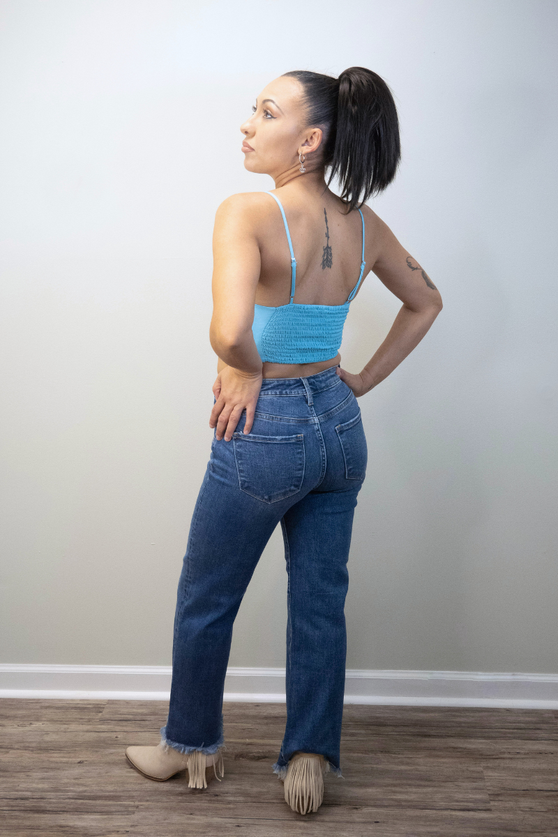 Lacie Halter Crop Top (Aqua)