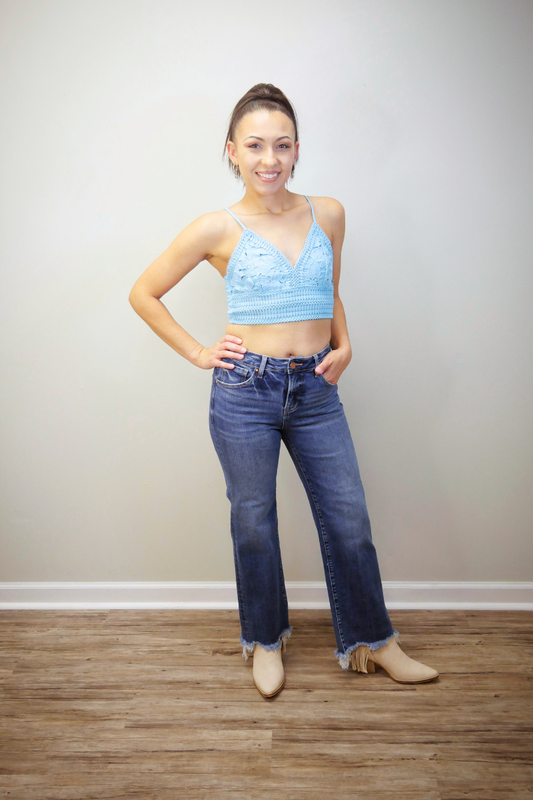 Lacie Halter Crop Top (Aqua)