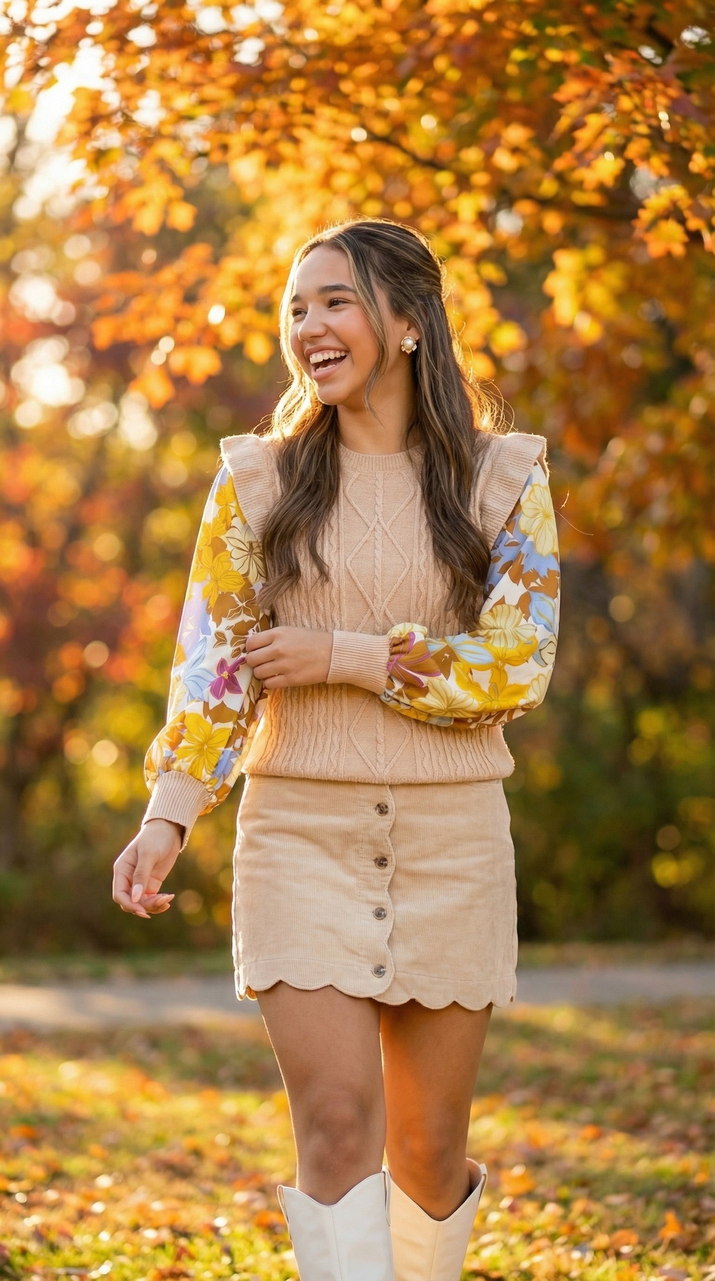 Hailee Floral Sleeve Sweater