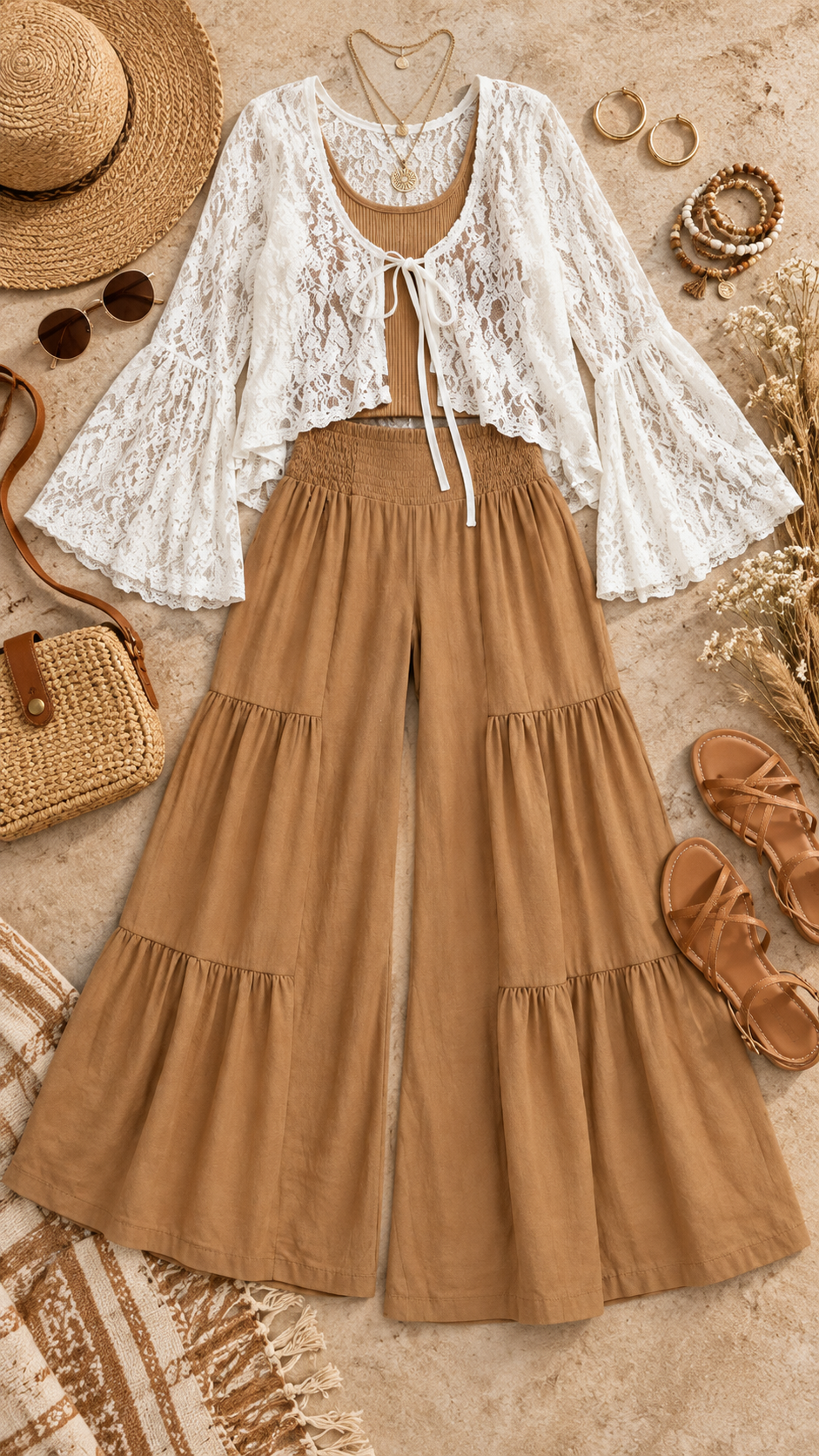 Wildflower Lace Bell-Sleeve Top