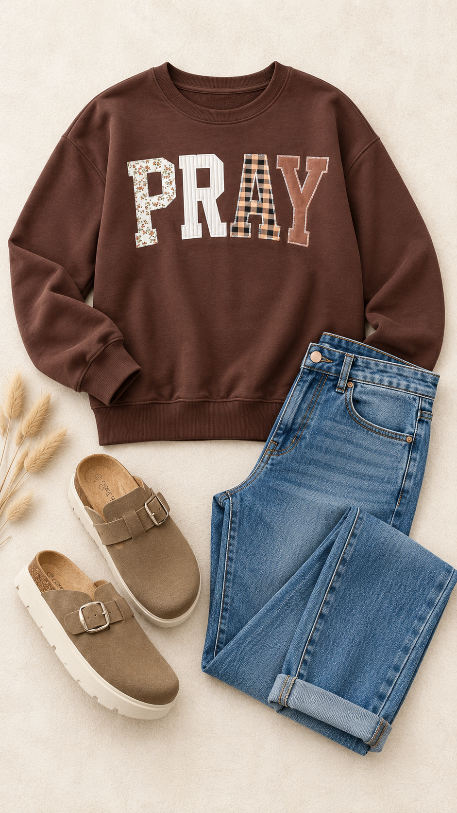 Pray About It Patchwork Sweatshirt