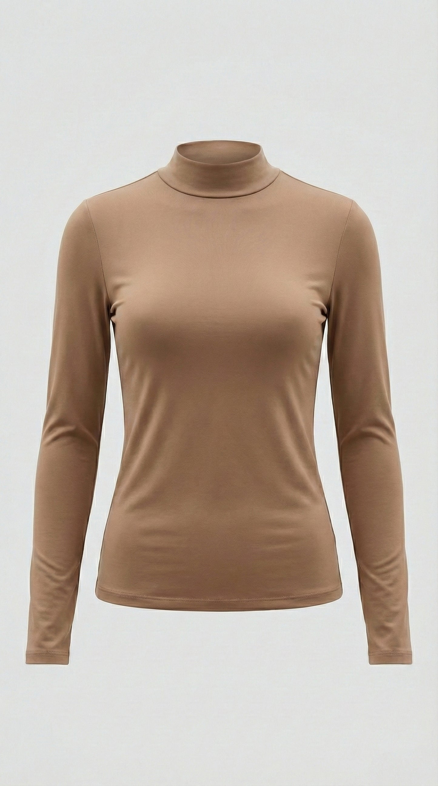 Reversible Mock Neck Top (Taupe)