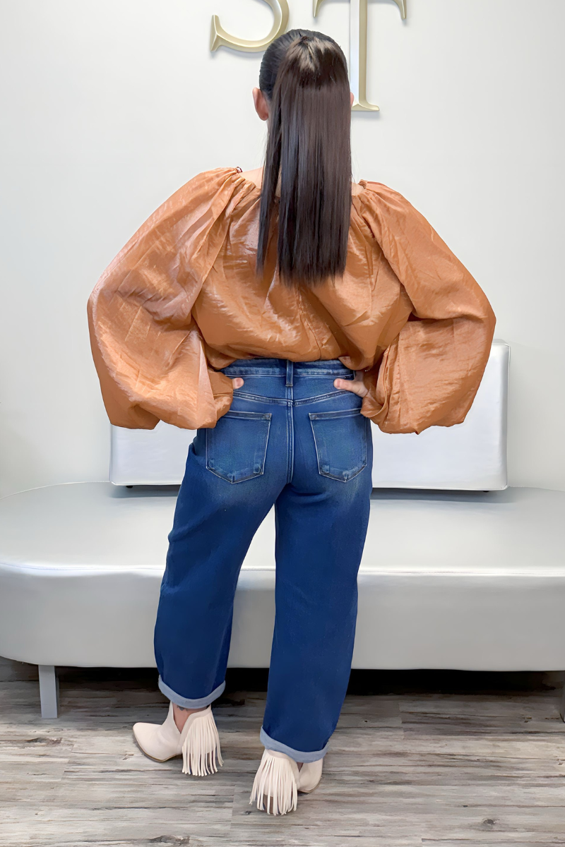 Long-Sleeve Carmen Blouse