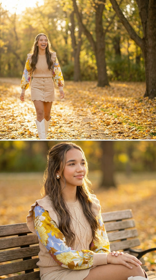 Hailee Floral Sleeve Sweater