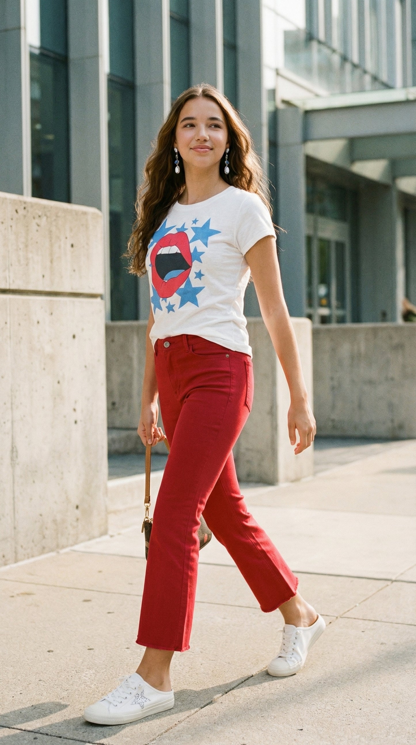 Sweet Caroline High Rise Ankle Cut Jeans (Red)