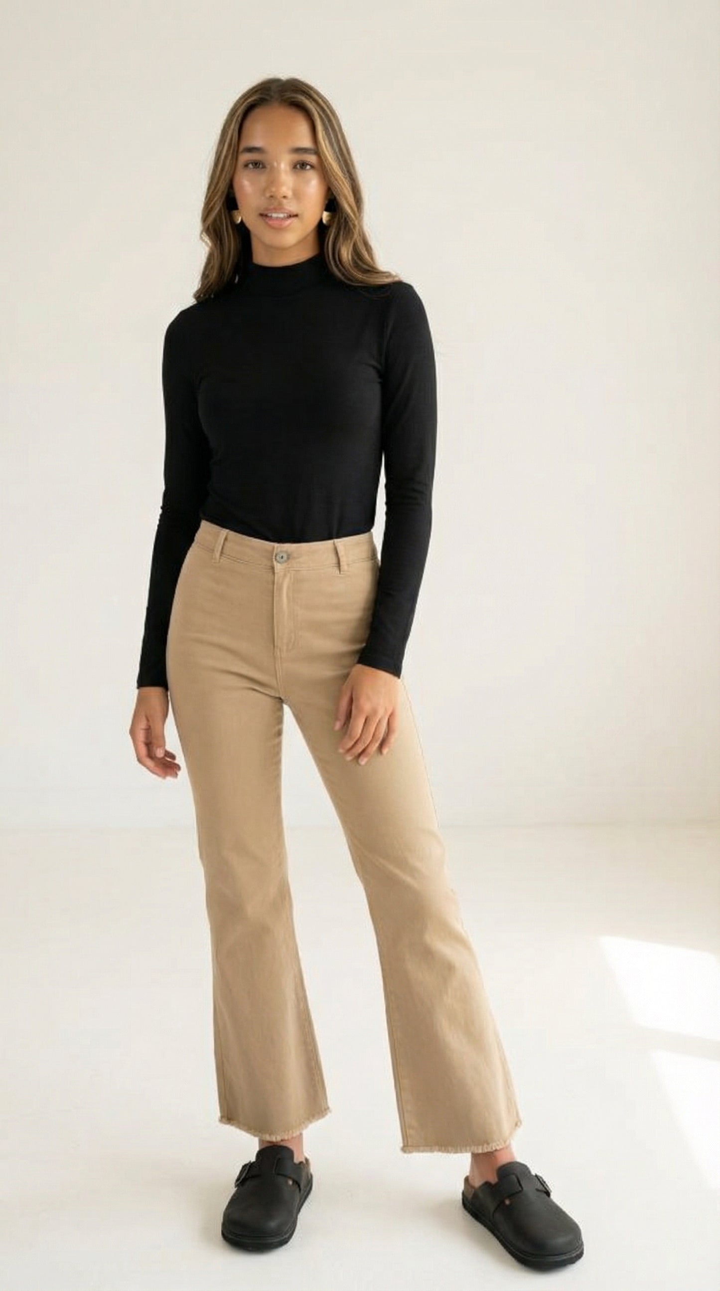 Sweet Caroline High-Rise Ankle Cut Jeans (Tan)