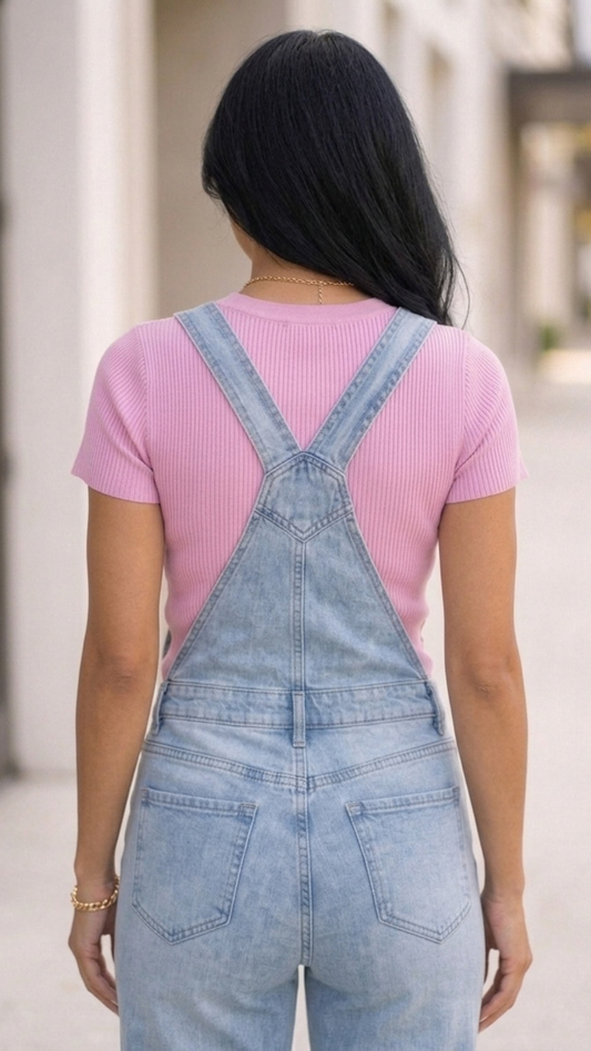 Weekend Mood Wide-Leg Denim Overalls