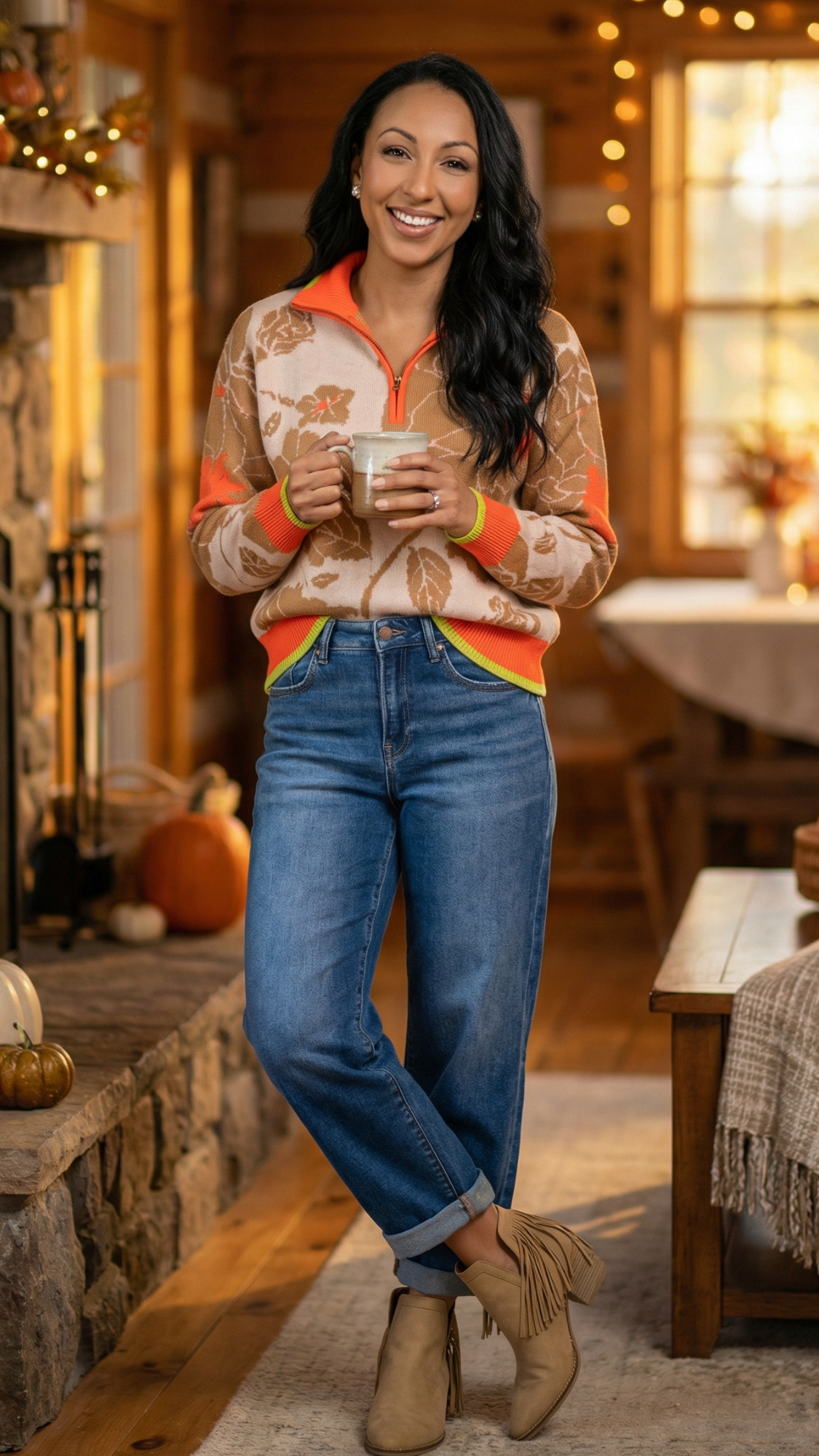 Fall Vibes Half-Zip Pullover Sweater