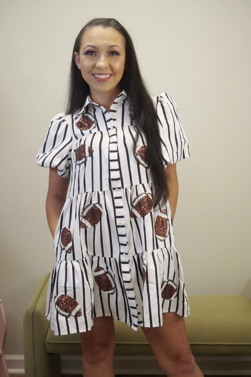 Game-Day-Glam Sequin Football Dress