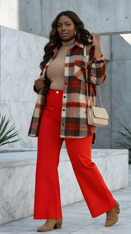 Madelyn Flannel Shacket (Plus)