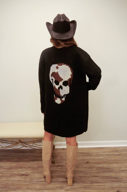 Camo Skull Knitted Cardigan