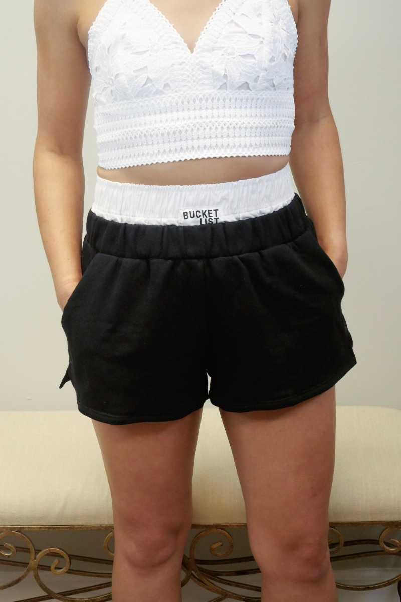 Luxe Exposed Boxer Sweat Shorts (Black)