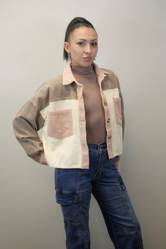 Katie Color Block Corduroy Jacket