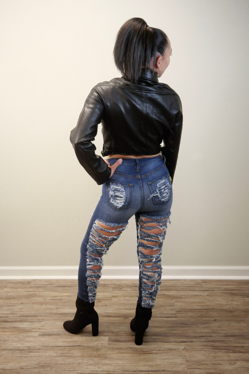 Rocked Out Leather Crop Jacket