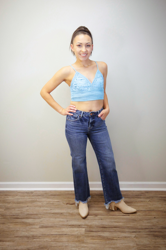 Risen Jeans Tummy Control High-Waist Frayed Jeans