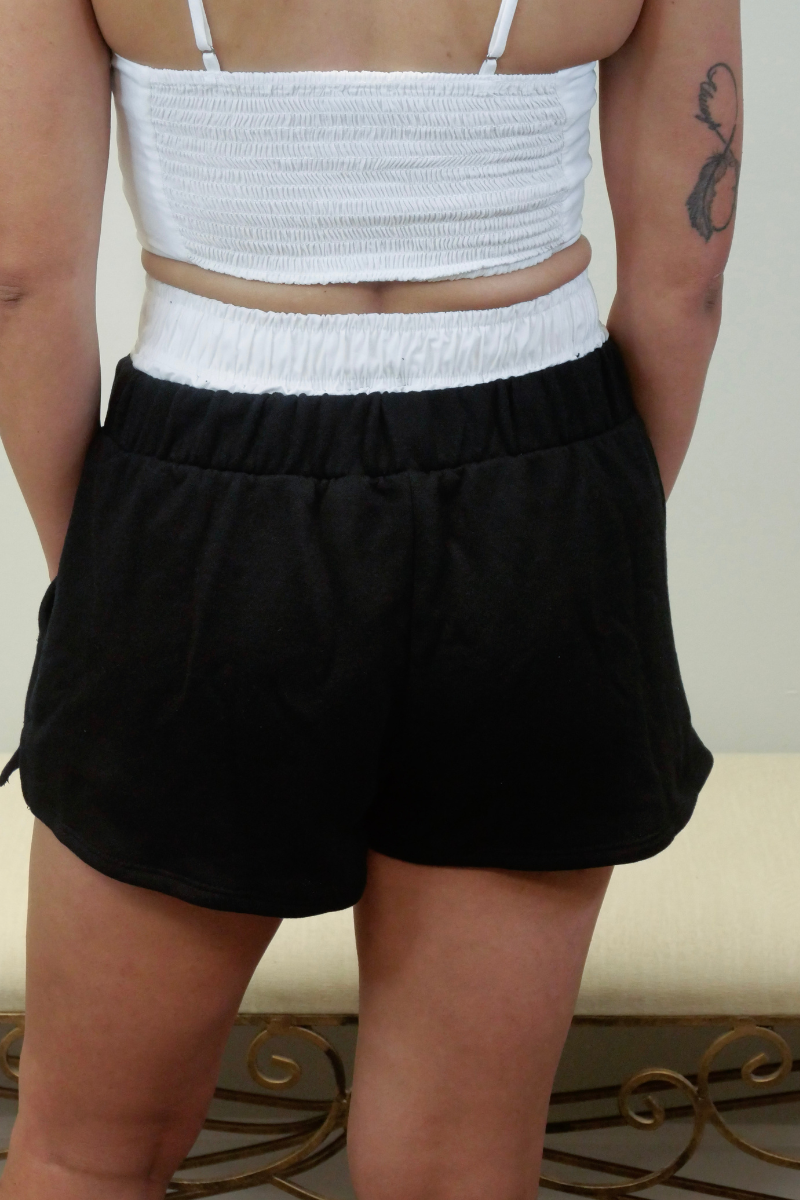 Luxe Exposed Boxer Sweat Shorts (Black)