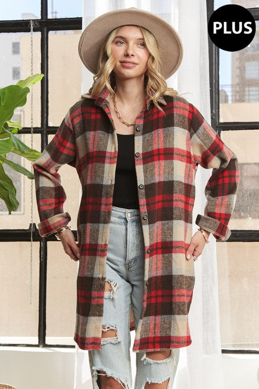 Madelyn Flannel Shacket (Plus)