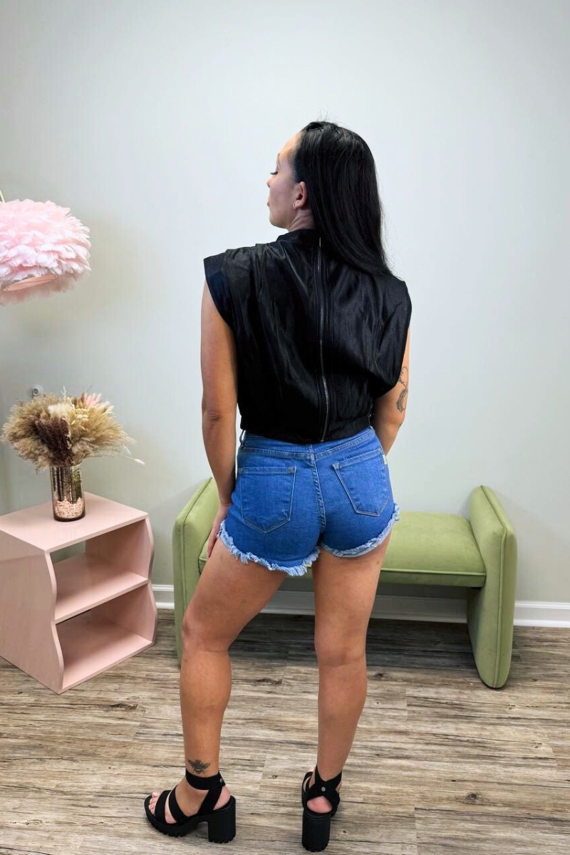Emilee Exposed  Zipper-Back Top