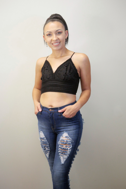 Lacie Halter Crop Top (Black)