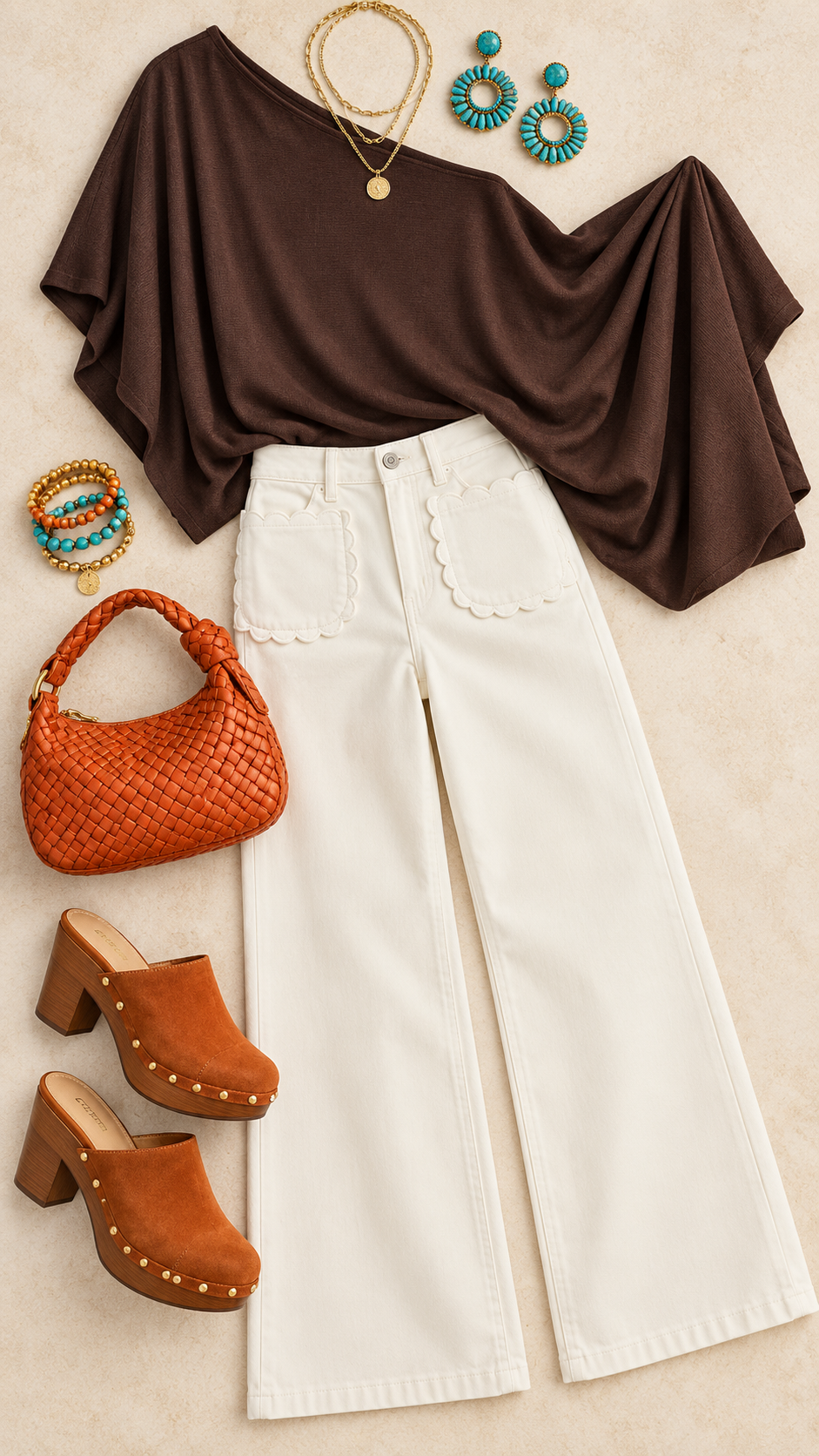 Sunday Best Scallop-Pocket Wide-Leg Jeans