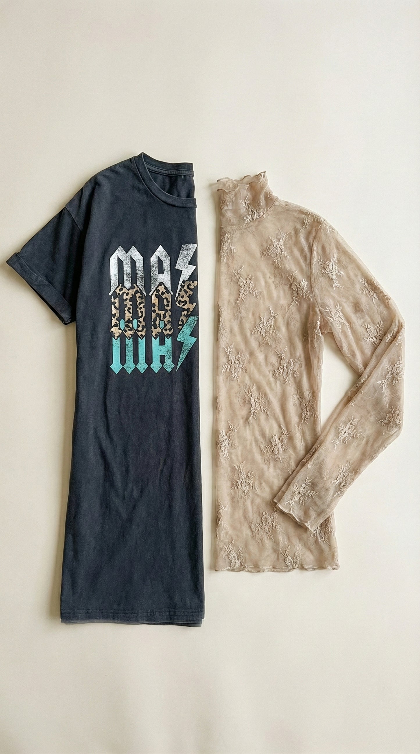 Beige Lace Long-Sleeve Top