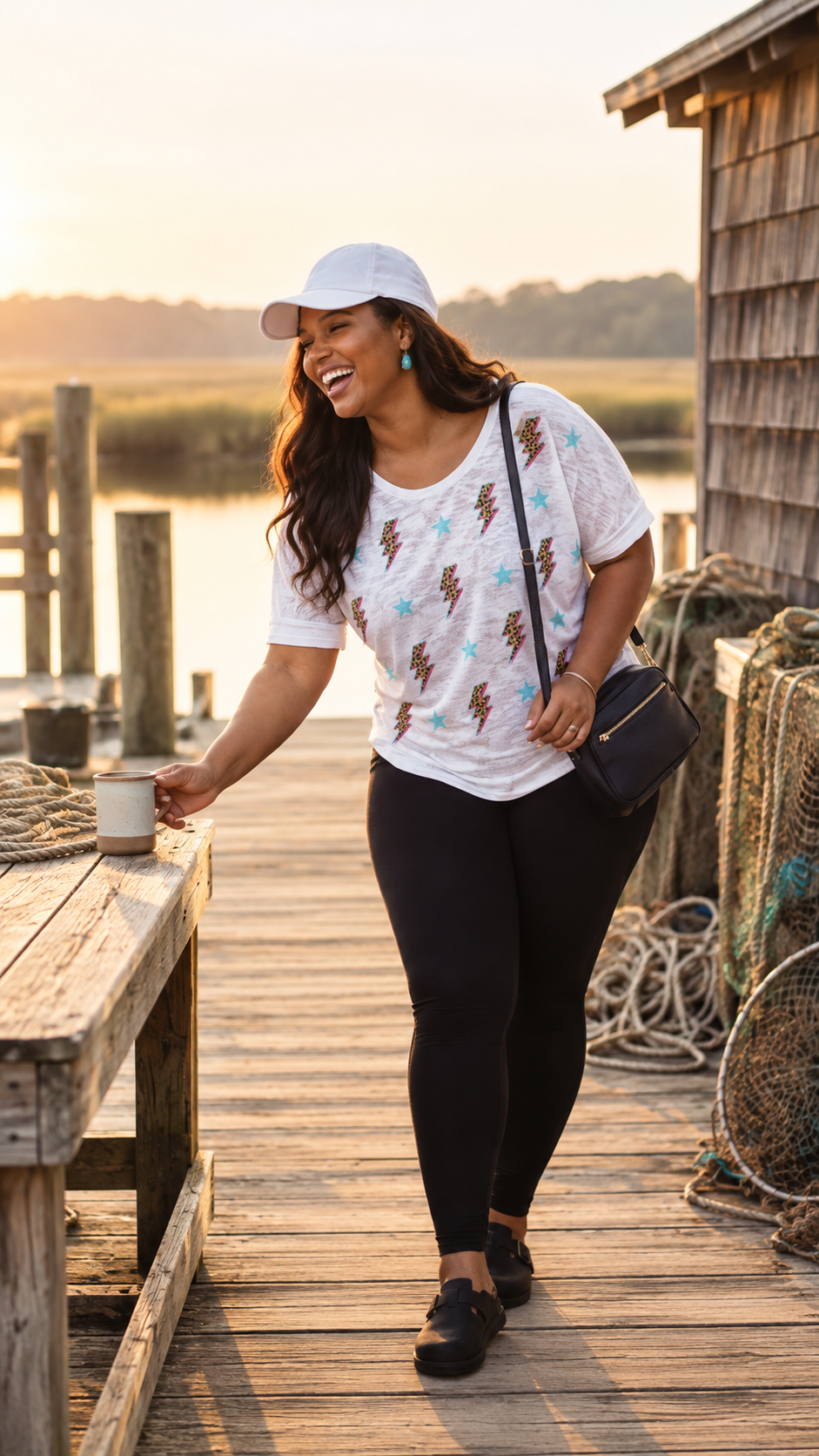 Good Vibes Lightning Bolt Burnout Tee (Plus)