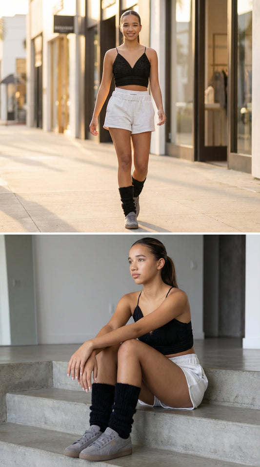 Double Elastic Banded Boxer Terry Shorts (Ash Gray)