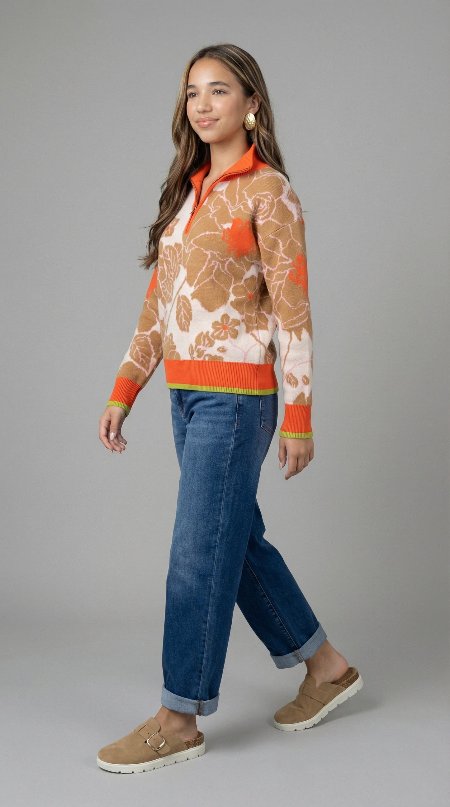 Fall Vibes Half-Zip Pullover Sweater