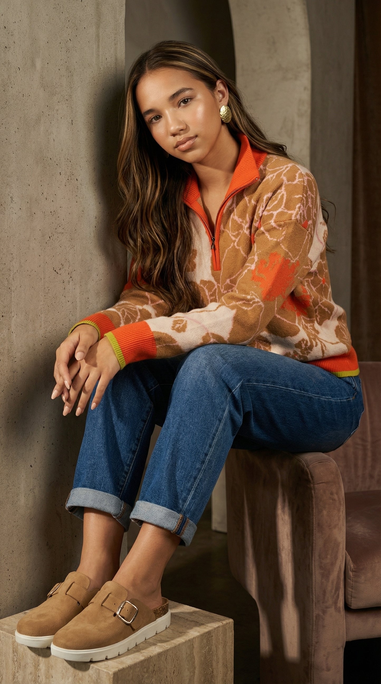 Fall Vibes Half-Zip Pullover Sweater