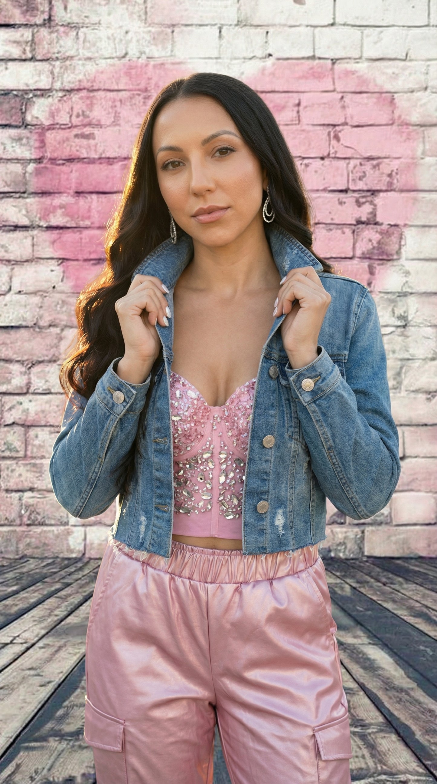 Baddie Attitude Metallic Faux Leather Cargo Pants