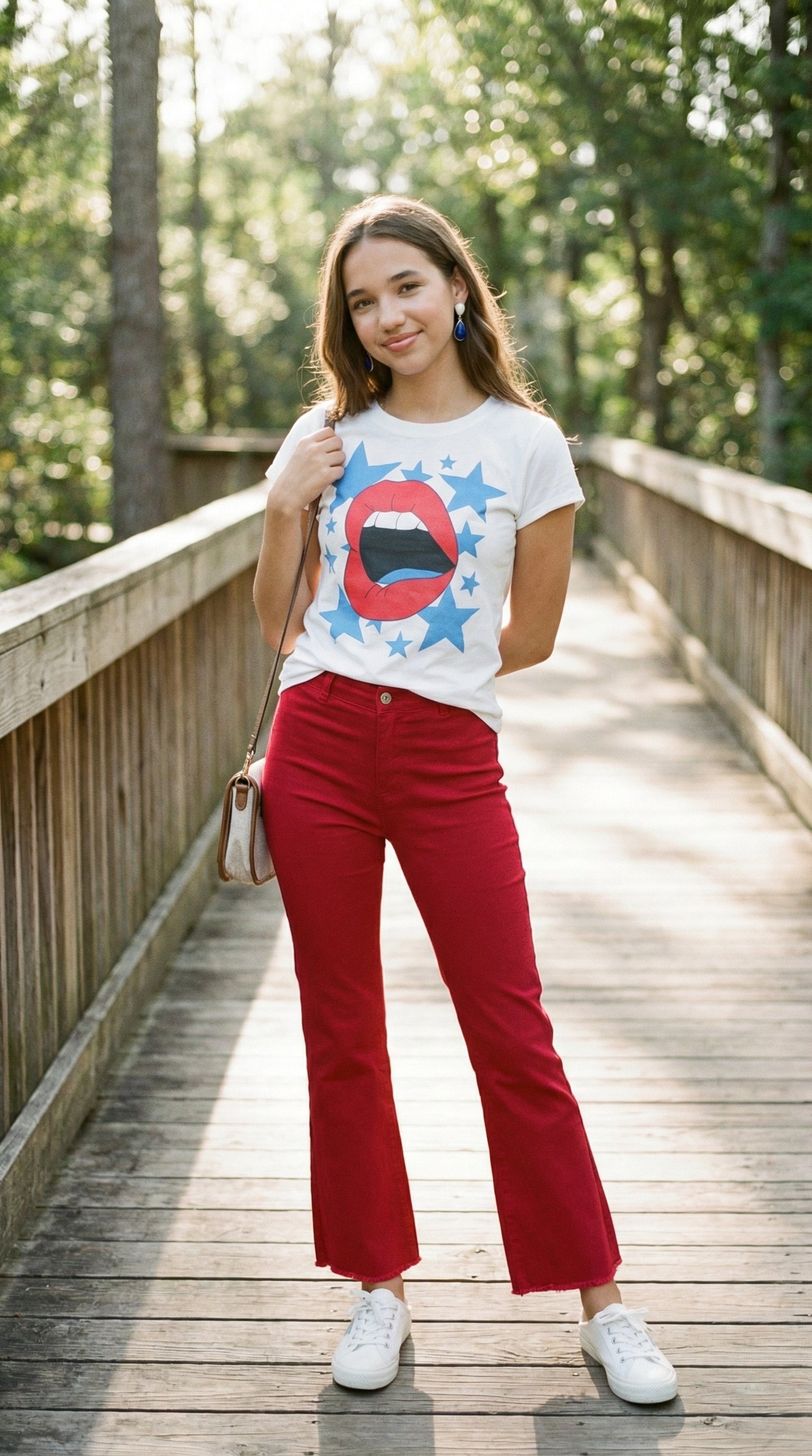 Sweet Caroline High Rise Ankle Cut Jeans (Red)