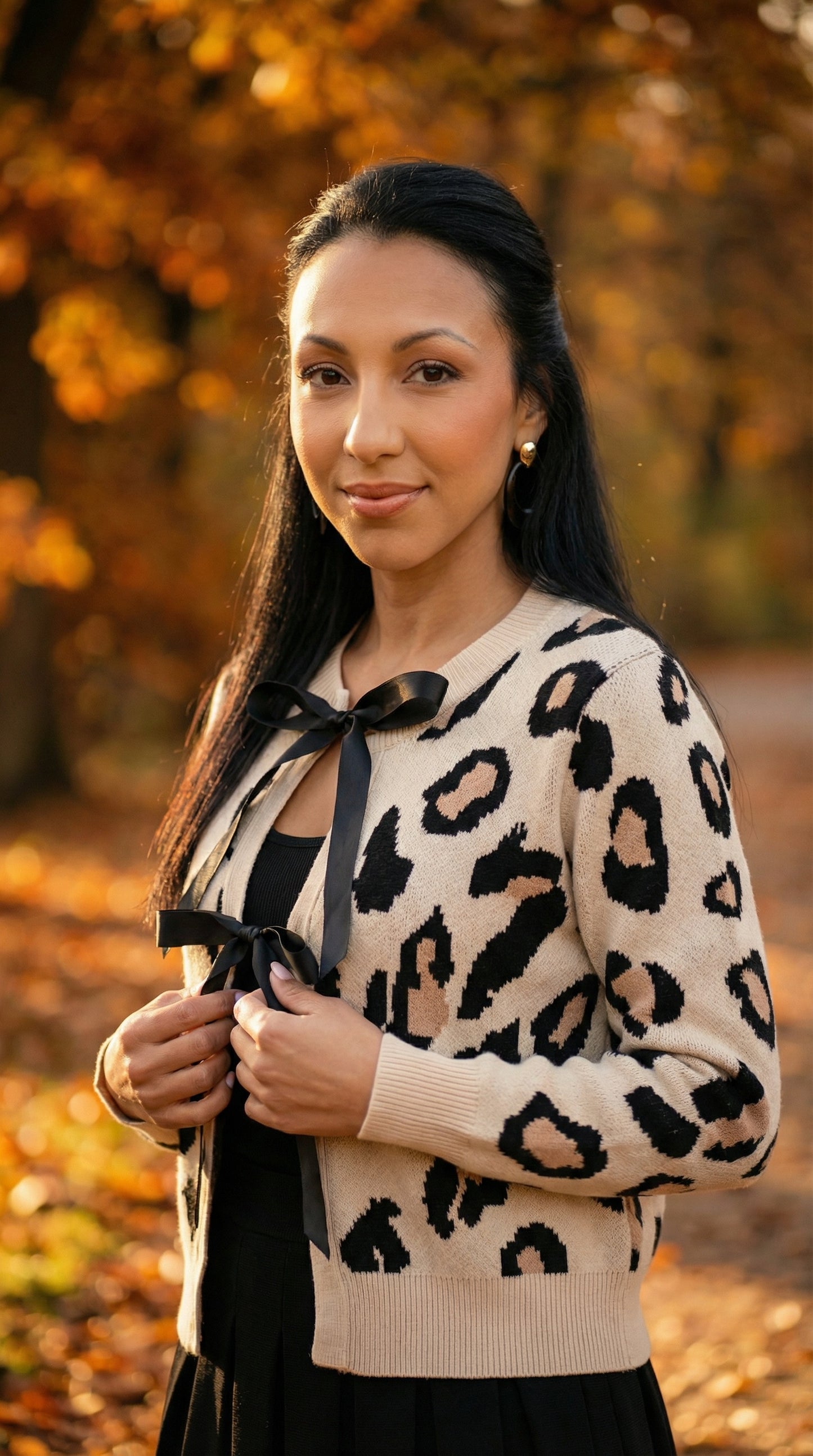 Wildly Cute Cardigan with Bow Tie Front