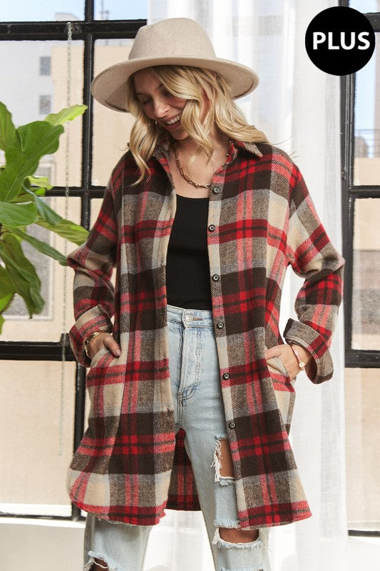 Madelyn Flannel Shacket (Plus)