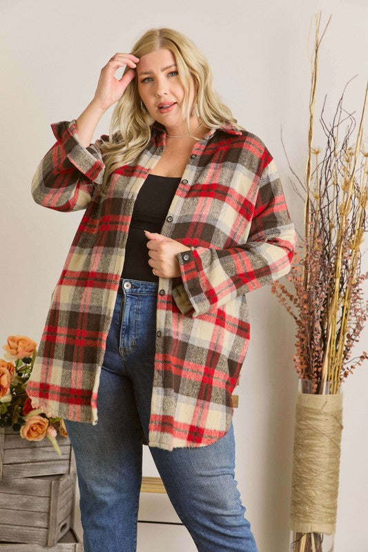 Madelyn Flannel Shacket (Plus)