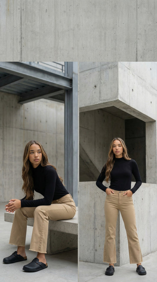 Reversible Mock Neck Top (Black)