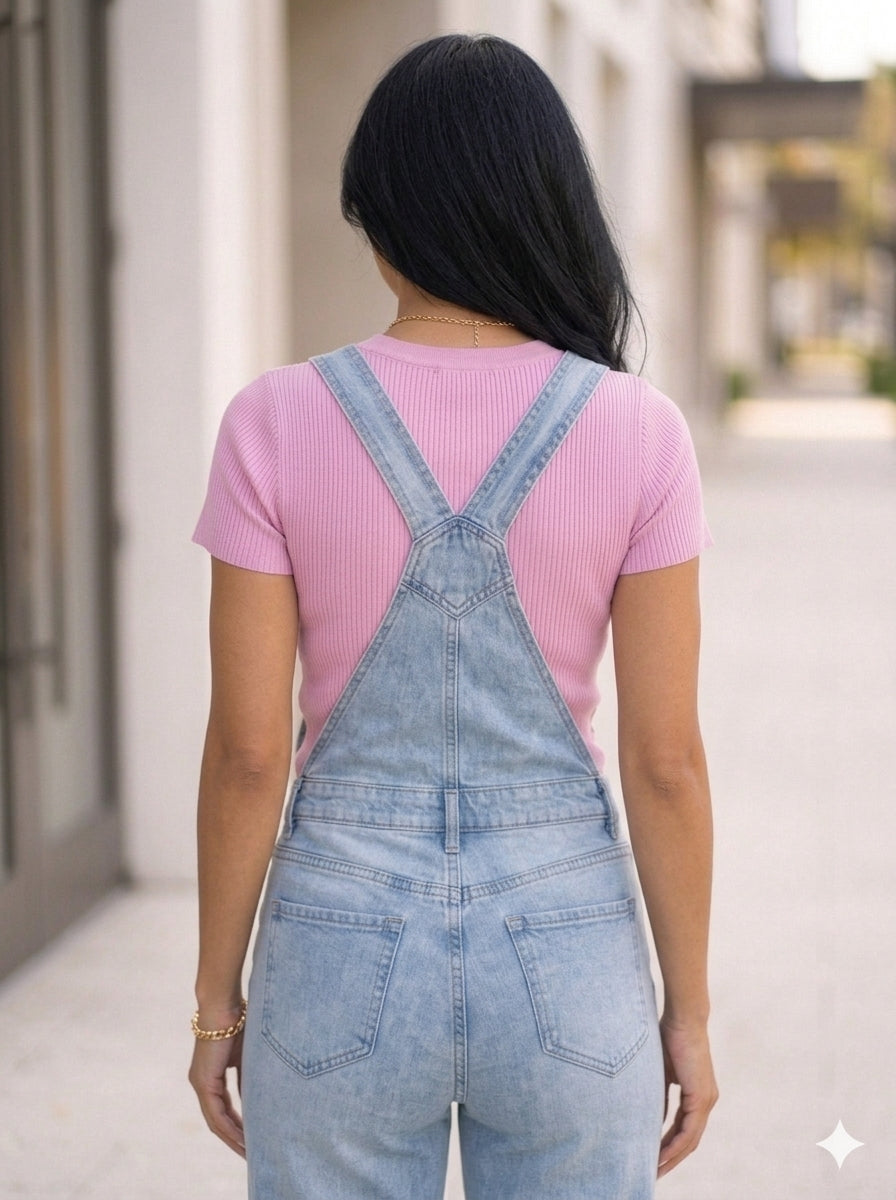 Weekend Mood Wide-Leg Denim Overalls