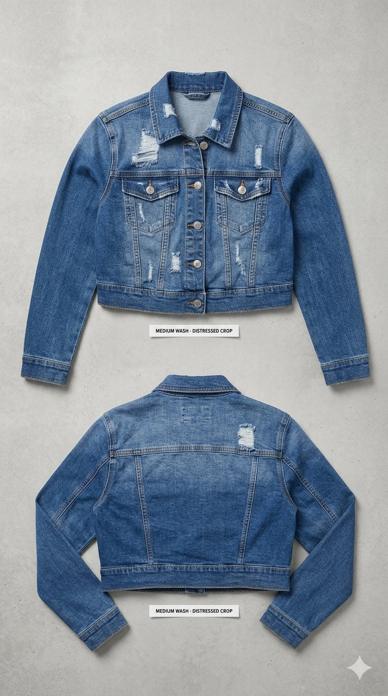 Blue Rebellion Distressed Denim Jacket