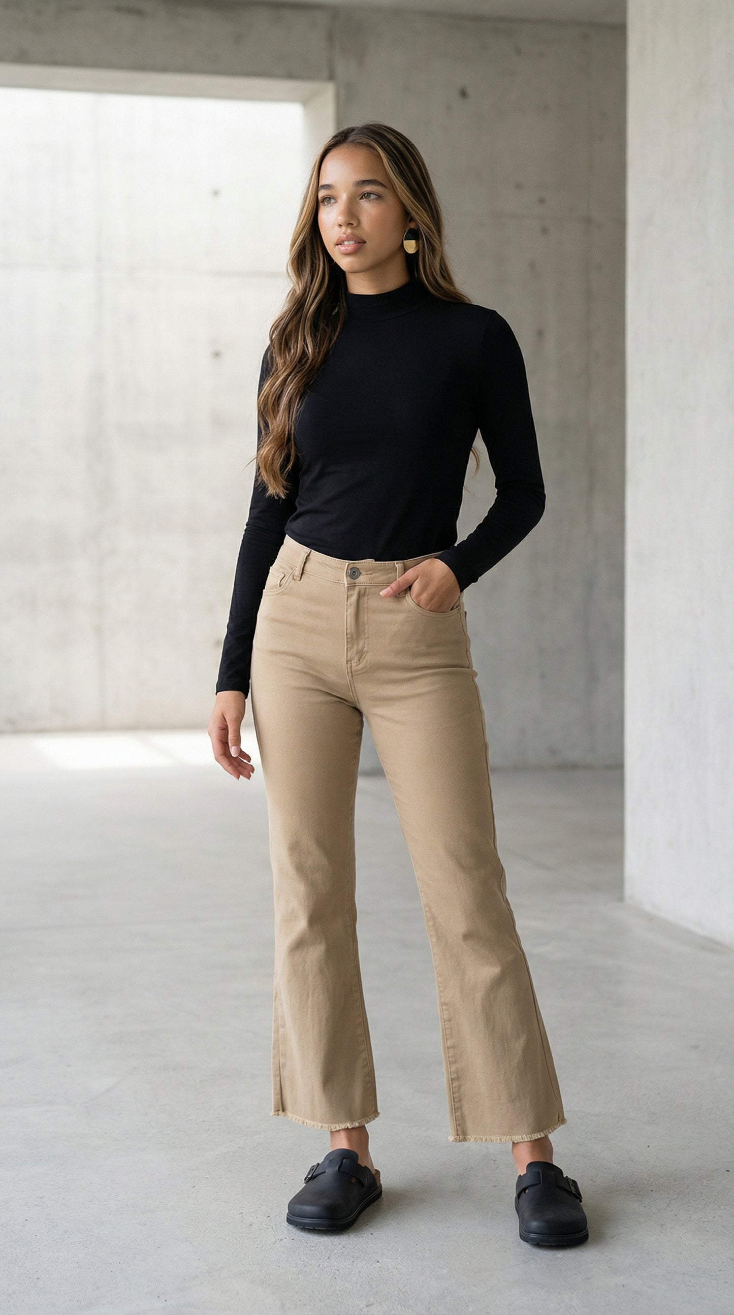 Reversible Mock Neck Top (Black)