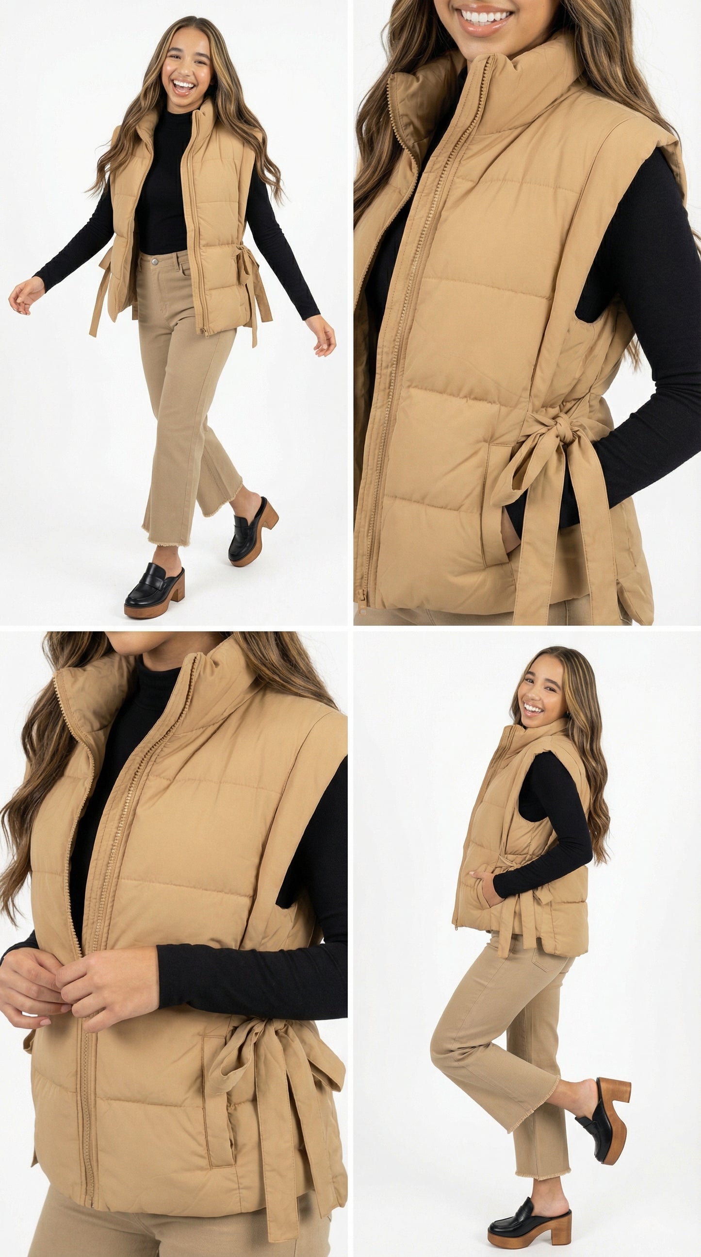 Cozy Cargo Puffer Vest (Mocha)