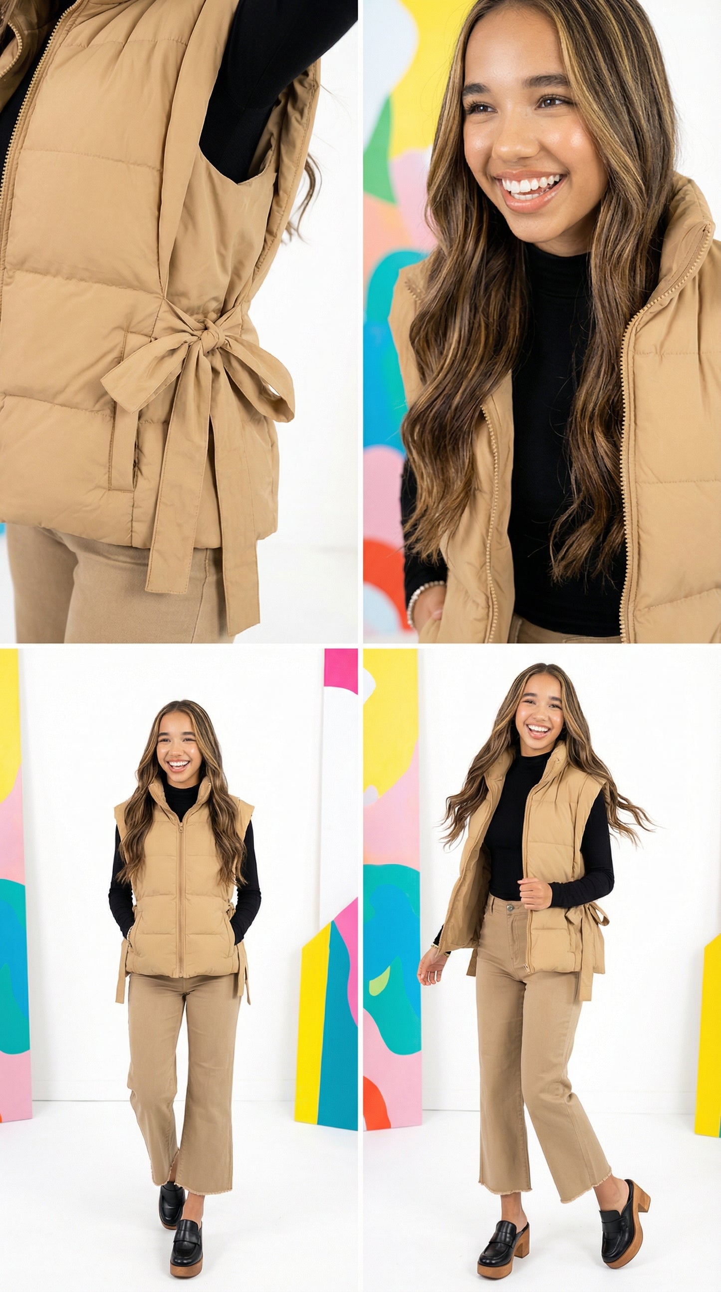 Cozy Cargo Puffer Vest (Mocha)