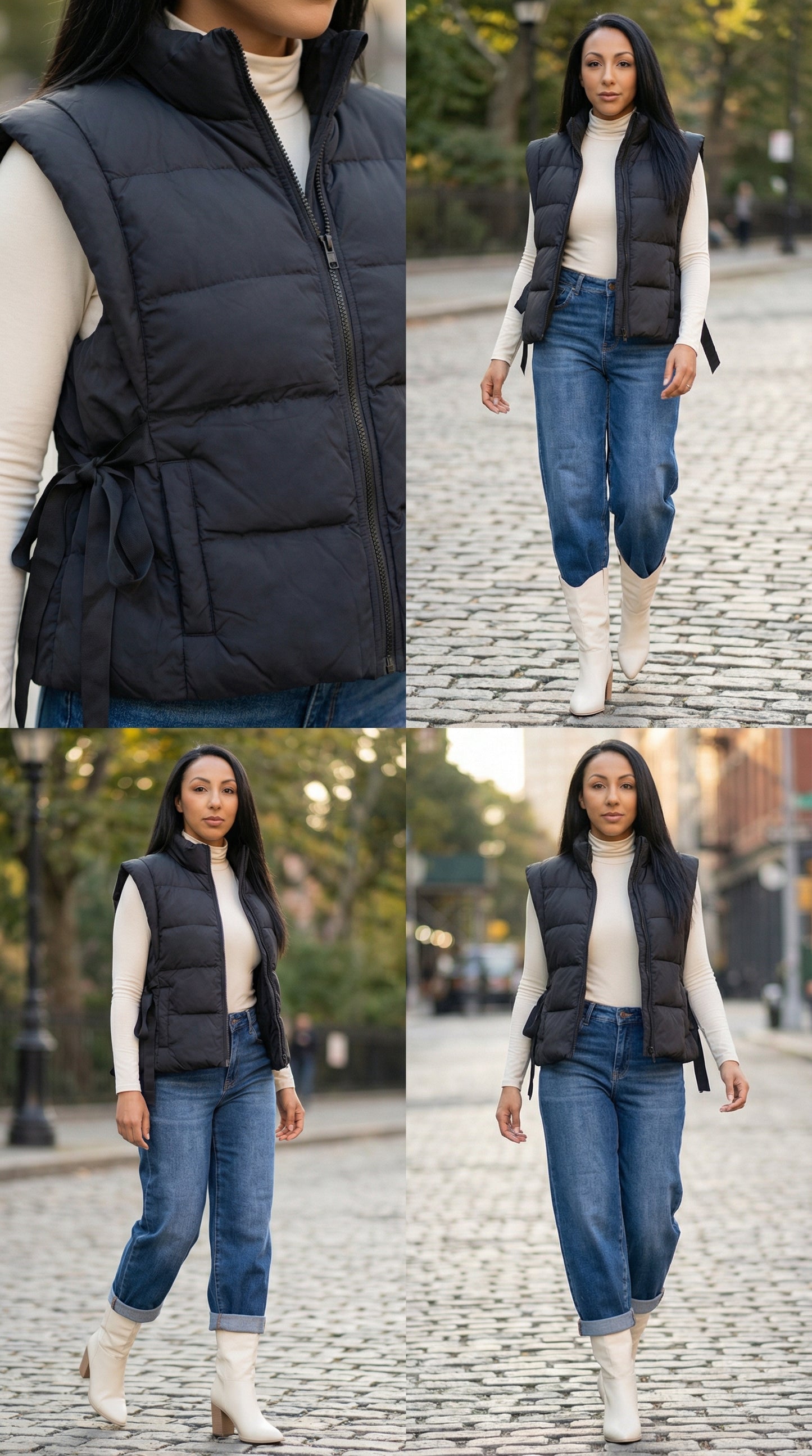 Cozy Cargo Puffer Vest (Black)