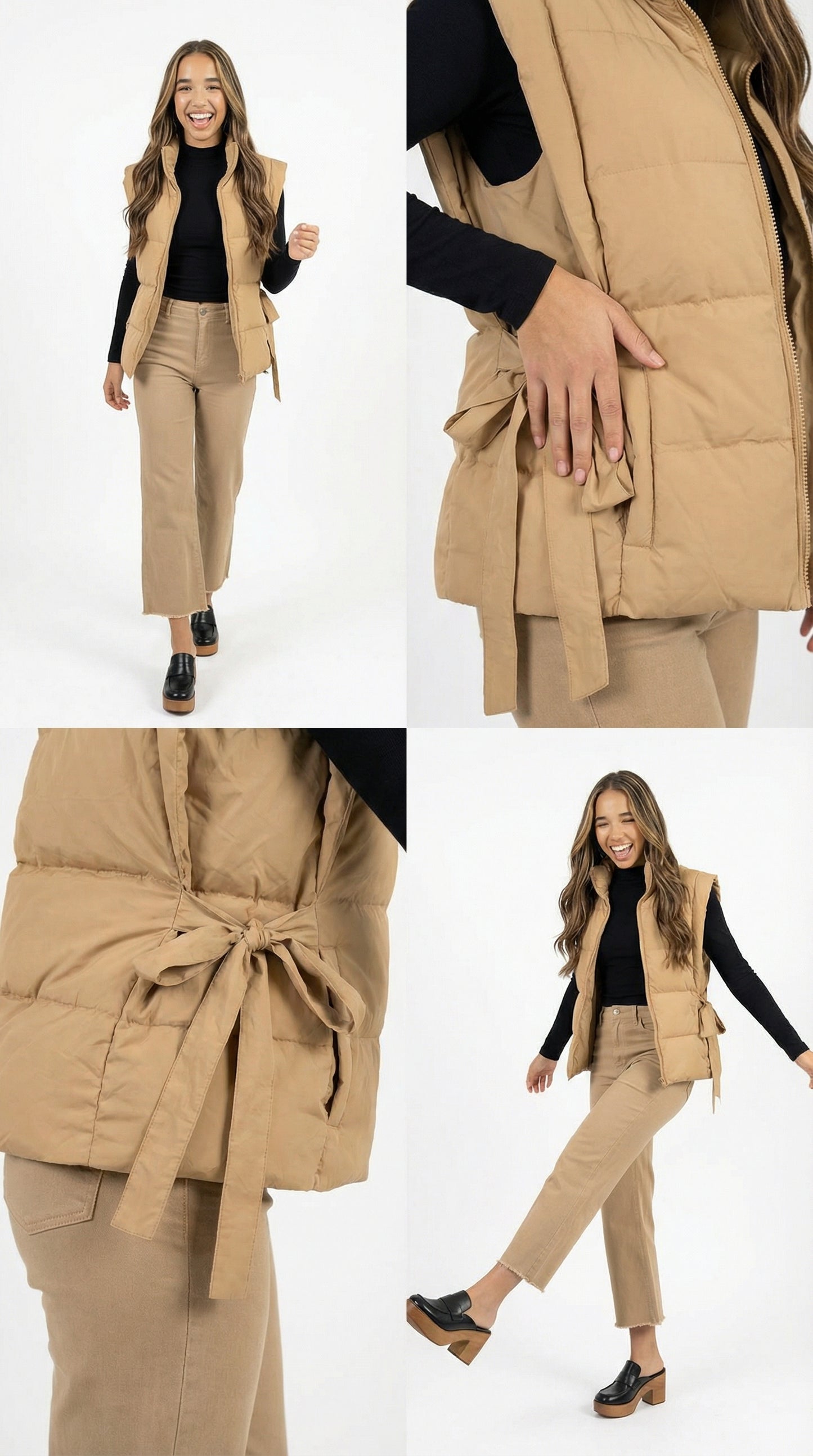 Cozy Cargo Puffer Vest (Mocha)